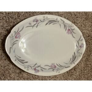 Vintage Meito Merino China Japan Oval Serving Plate Floral